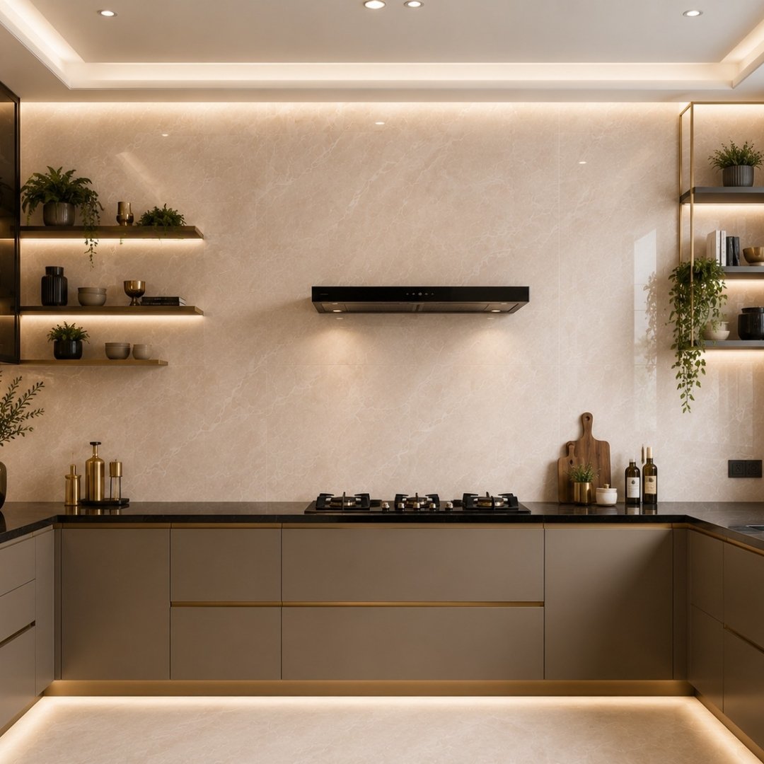 AL Agasiya Beige Marble & Stone Kitchen Tiles - My Home Studio